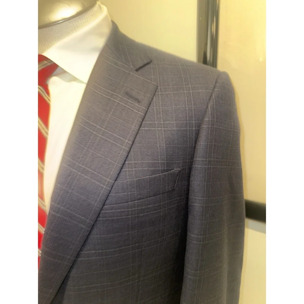 Brooks Brothers 1818 x E Thomas Plaid Regent 100% Wool Blazer Sport Coat Men 42L